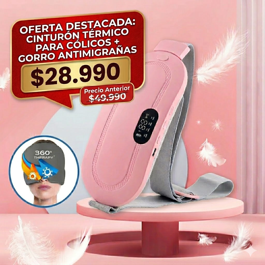 PACK Cinturón Térmico Y Gorro Antimigrañas
